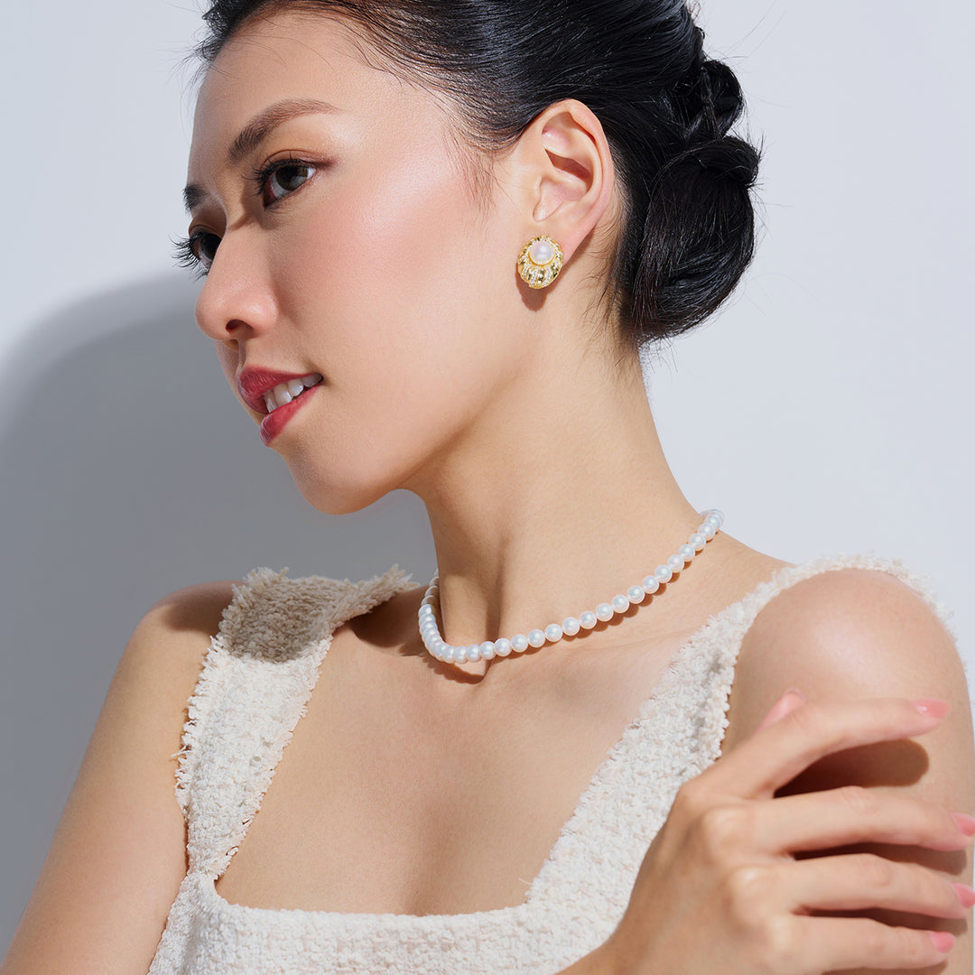 Asian Civilisations Museum Freshwater Pearl Earrings WE00932 | ACM Collection - PEARLY LUSTRE
