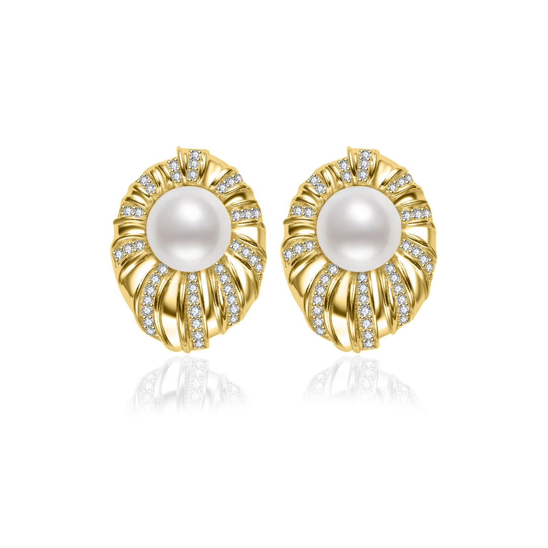 Asian Civilisations Museum Freshwater Pearl Earrings WE00932 | ACM Collection - PEARLY LUSTRE