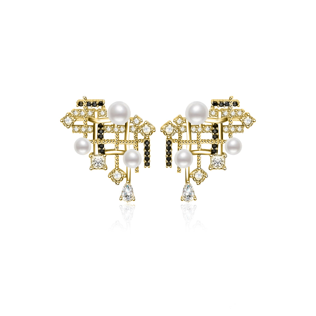 Top Grade Freshwater Pearl Earrings WE00945 | TWEED - PEARLY LUSTRE