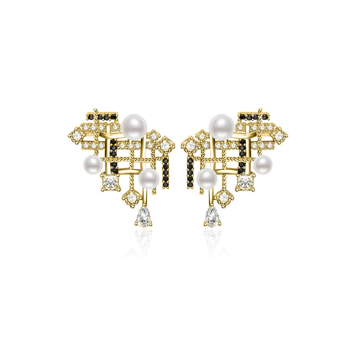 Top Grade Freshwater Pearl Earrings WE00945 | TWEED - PEARLY LUSTRE