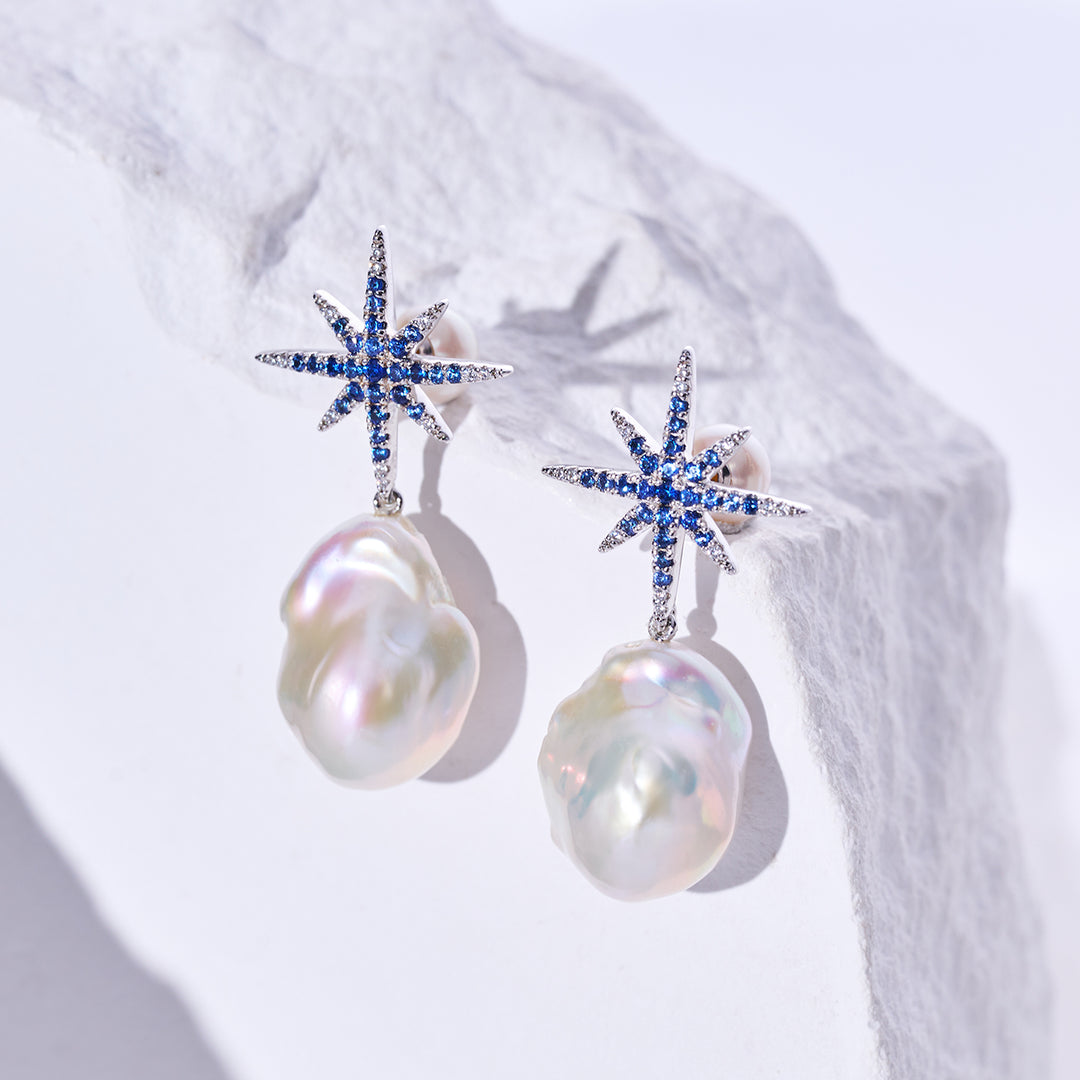 Top Grade Baroque Pearl Earrings WE00947 | CELESTE - PEARLY LUSTRE