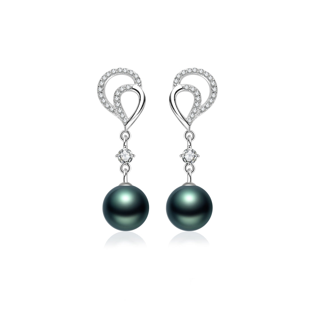 Tahitian Pearl Earrings WE00950 | LOVE - PEARLY LUSTRE