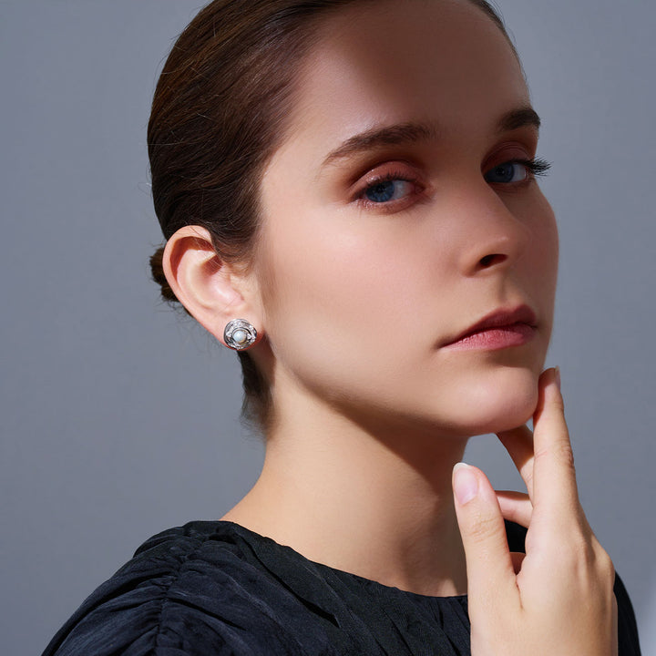 Top Grade Freshwater Pearl Earring WE00951 | ROSE - PEARLY LUSTRE