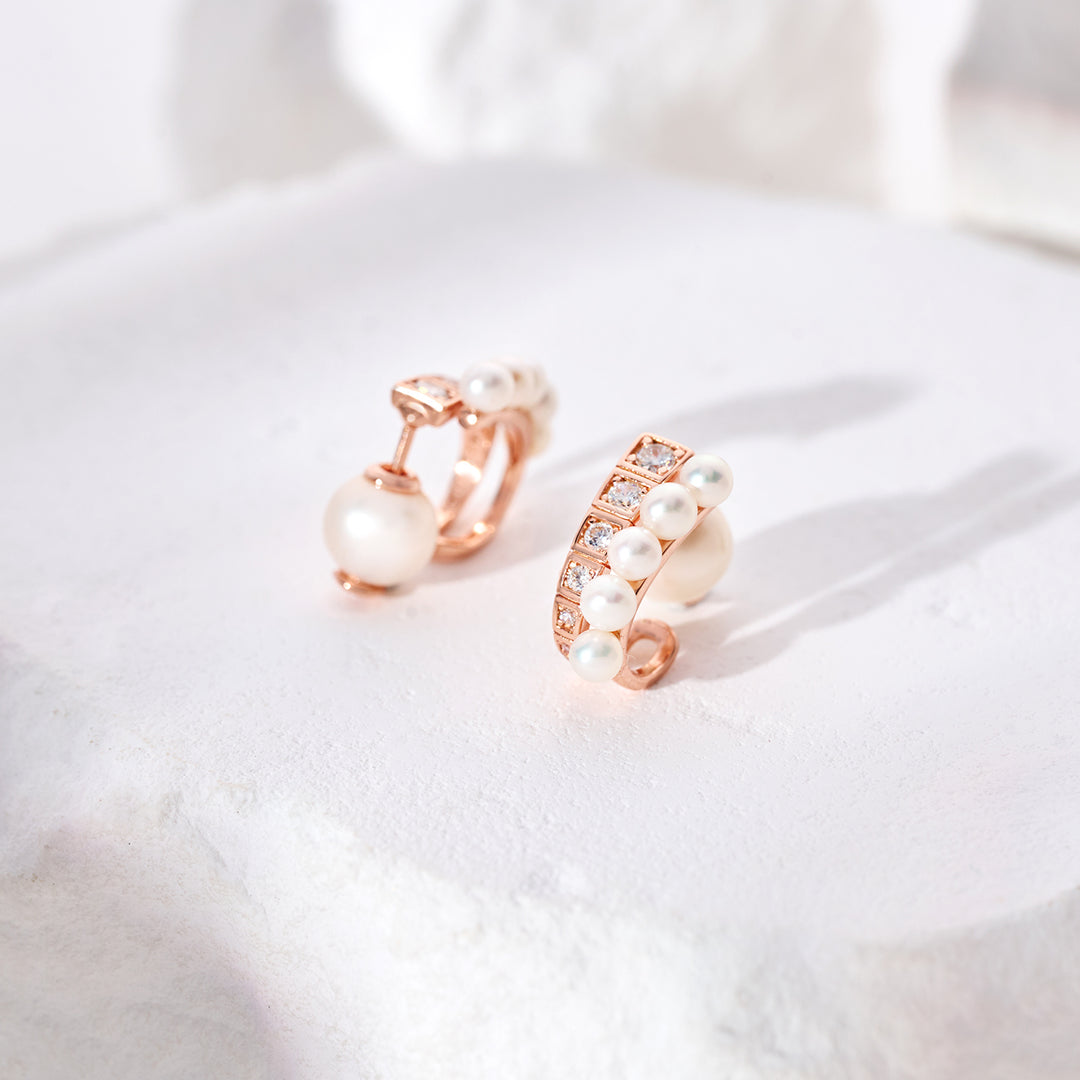 Top Grade Freshwater Pearl Earring WE00961 | WATERFALL - PEARLY LUSTRE