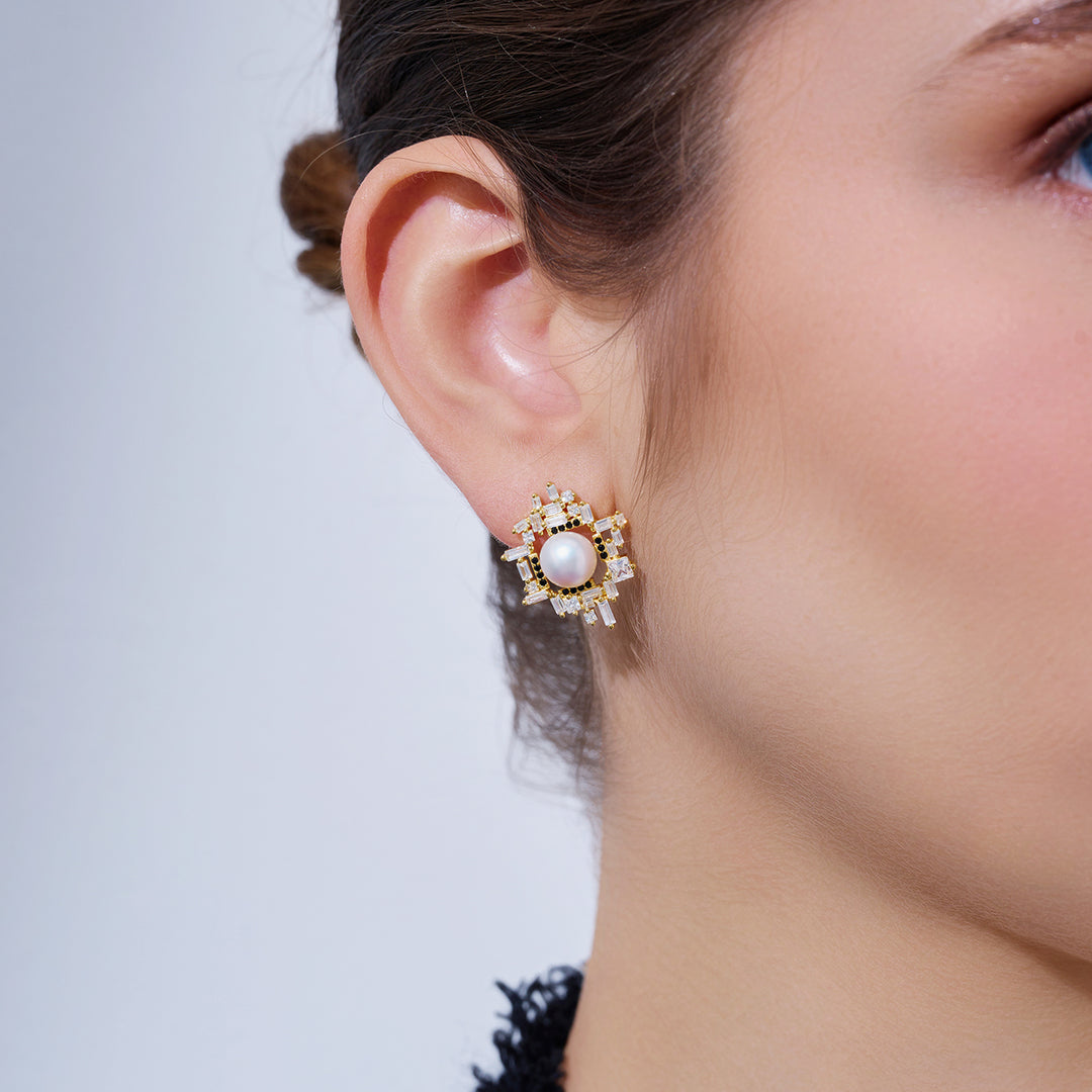 Top Grade Freshwater Pearl Earrings WE00965 | TWEED - PEARLY LUSTRE