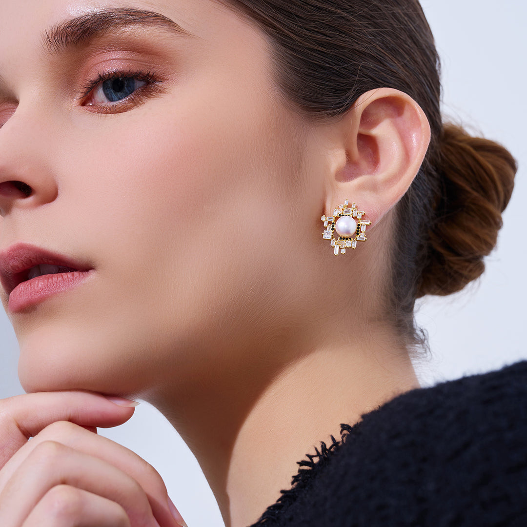 Top Grade Freshwater Pearl Earrings WE00965 | TWEED - PEARLY LUSTRE