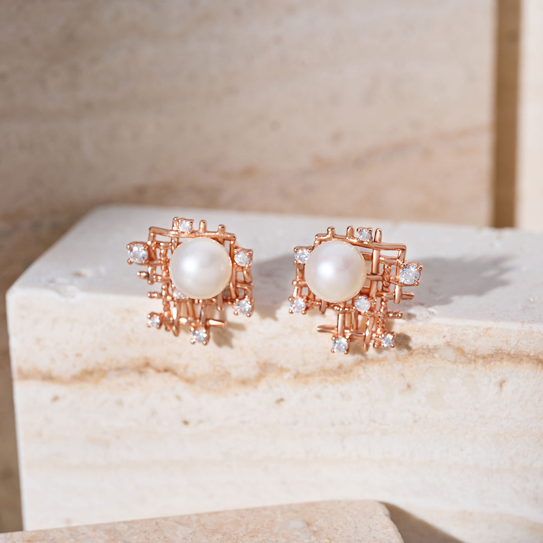 Top Grade Freshwater Pearl Earrings WE00970 | TWEED - PEARLY LUSTRE