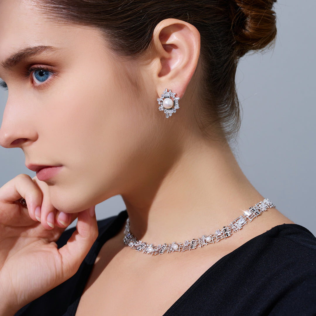 Top Grade Freshwater Pearl Earrings WE00972 | TWEED - PEARLY LUSTRE