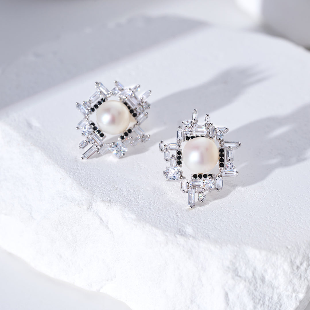 Top Grade Freshwater Pearl Earrings WE00972 | TWEED - PEARLY LUSTRE