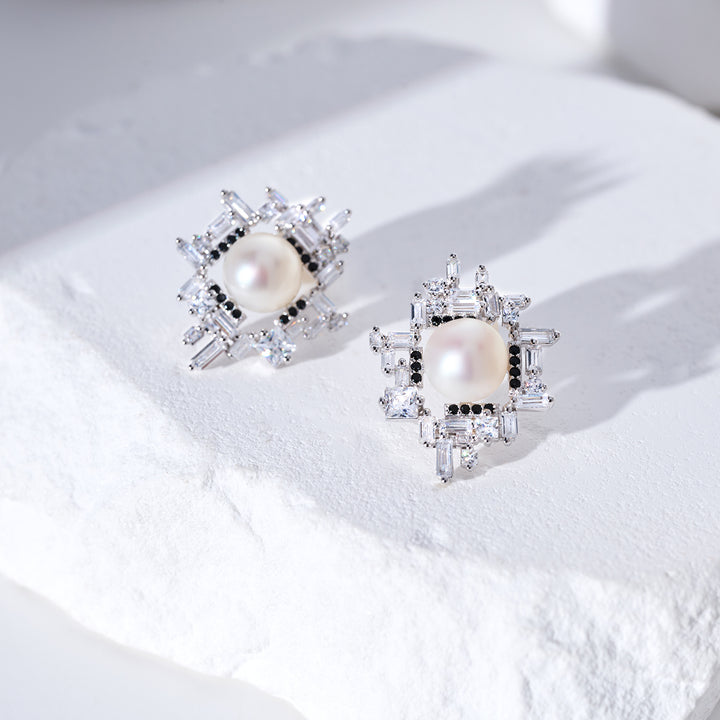 Top Grade Freshwater Pearl Earrings WE00972 | TWEED - PEARLY LUSTRE