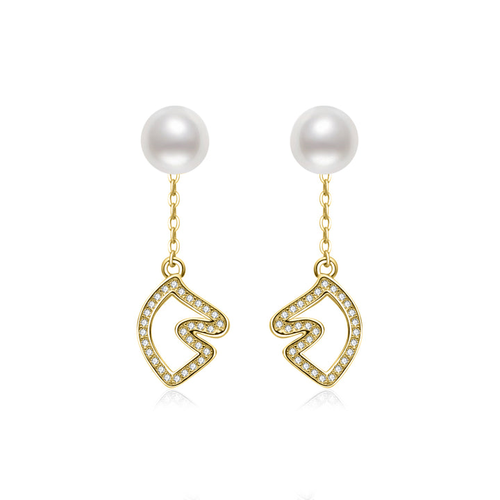 Top Grade Freshwater Pearl Earrings WE00979 | HORSE - PEARLY LUSTRE