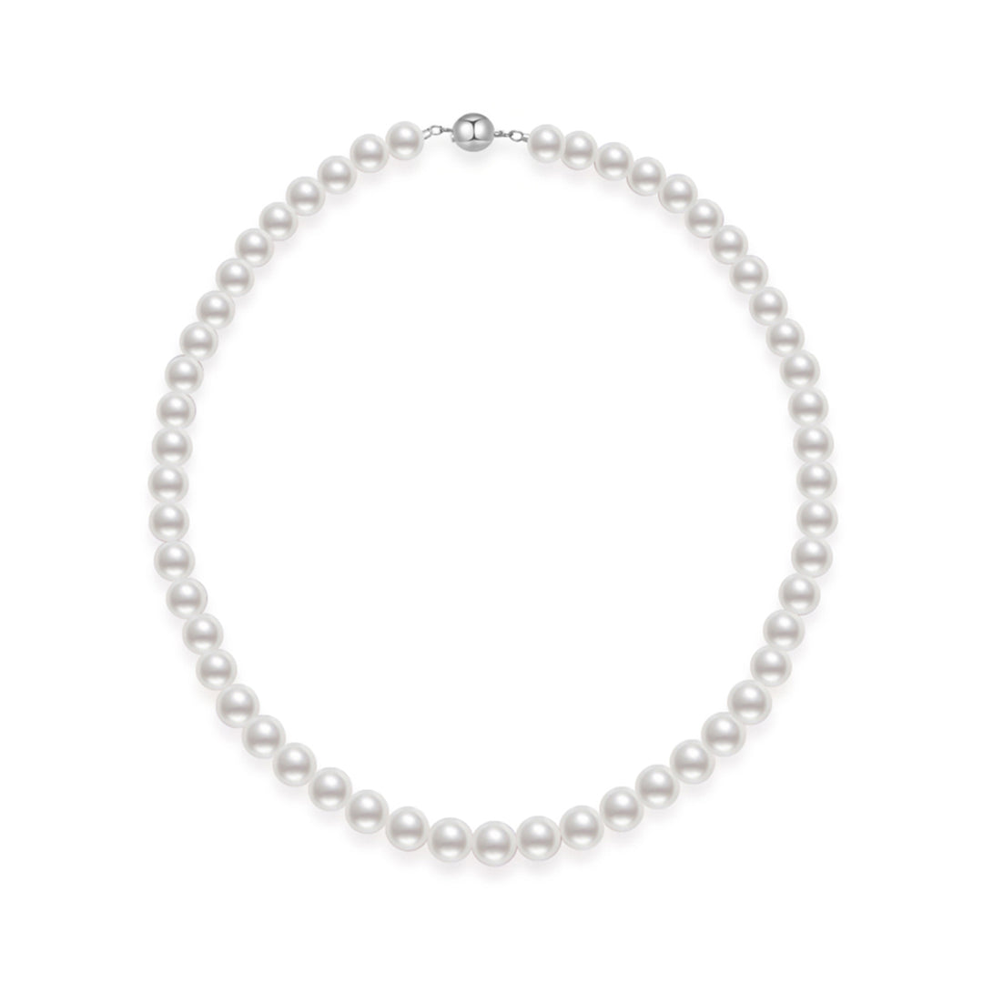 Elegent White Freshwater Pearl Necklace WN00094 - PEARLY LUSTRE