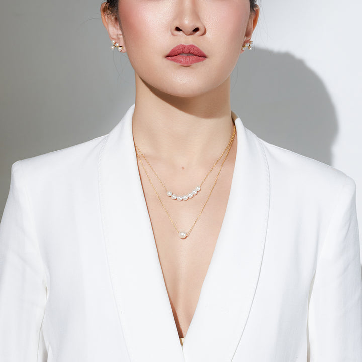 New Yorker Freshwater Pearl Necklace WN00099 - PEARLY LUSTRE
