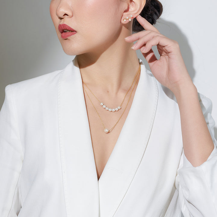 New Yorker Freshwater Pearl Necklace WN00099 - PEARLY LUSTRE