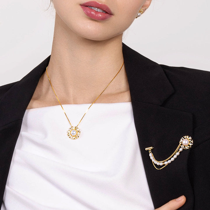 Elegant Freshwater Pearl Set WS00054 | GARDENS - PEARLY LUSTRE