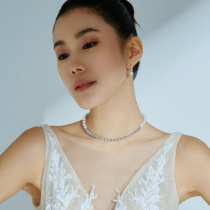 Top Lustre White Freshwater Pearl Necklace WN00710 - PEARLY LUSTRE