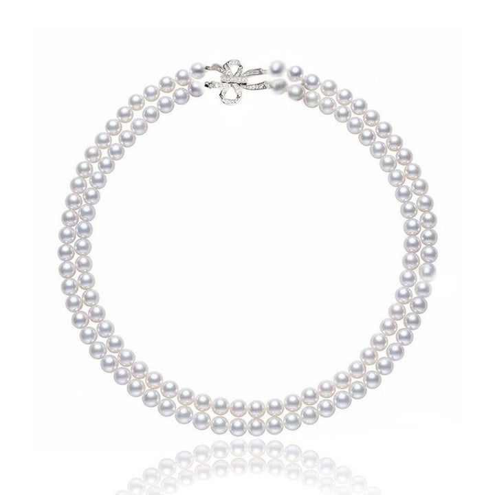 Chocker Length 2-Layer Freshwater Pearl Necklace WN00224 - PEARLY LUSTRE