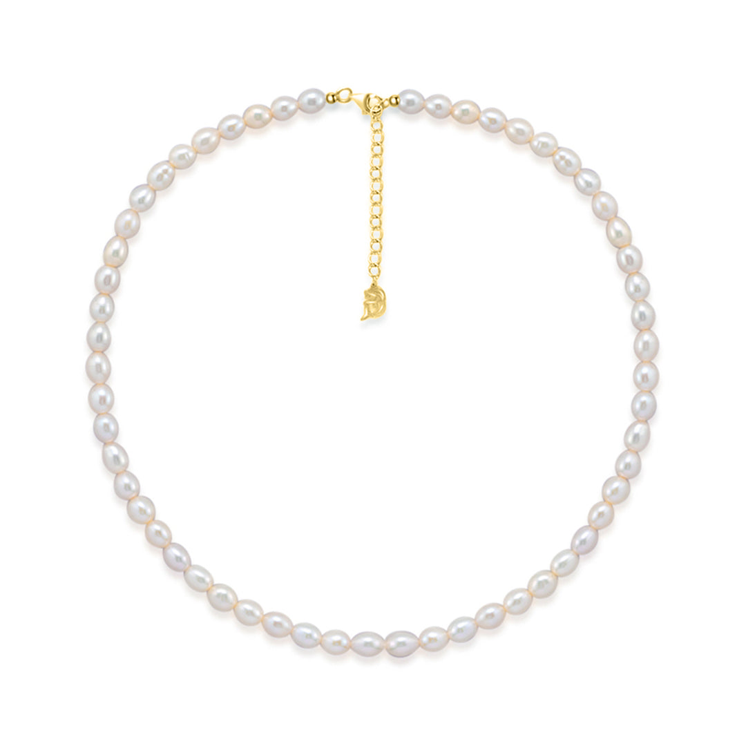 New Yorker Freshwater Rice Pearl Necklace WN00229 - PEARLY LUSTRE