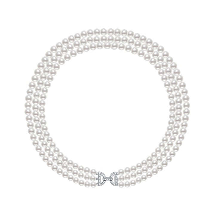 Princess Length 3-layer Freshwater Pearl Necklace WN00278 - PEARLY LUSTRE