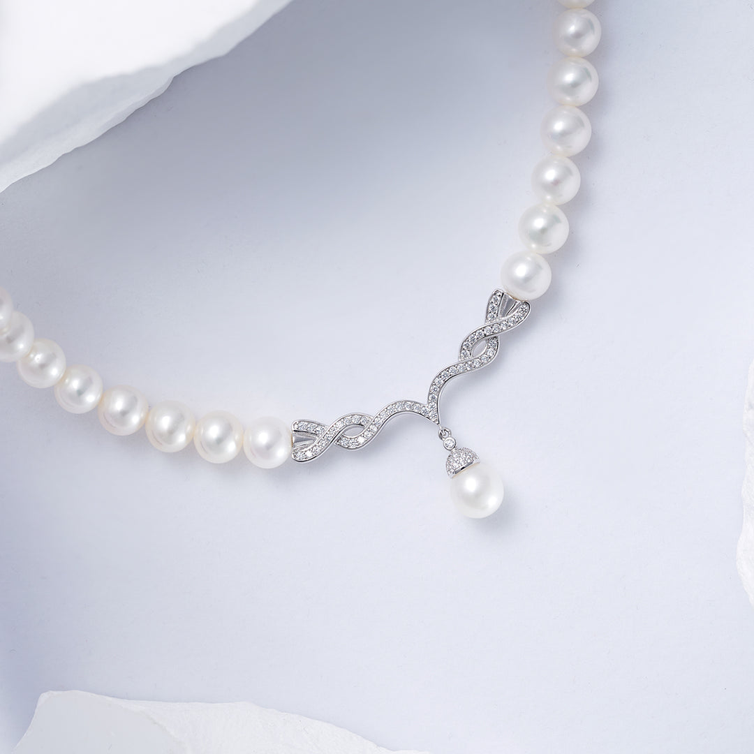 Top Lustre  Freshwater Pearl Necklace WN00331 - PEARLY LUSTRE