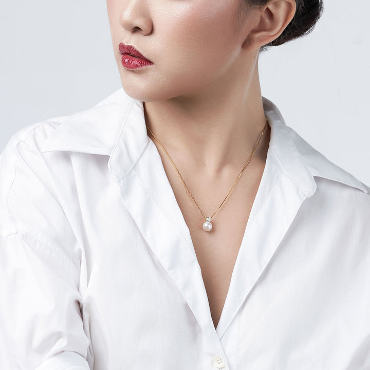 Elegant Freshwater Semi Round Pearl Necklace WN00482 - PEARLY LUSTRE
