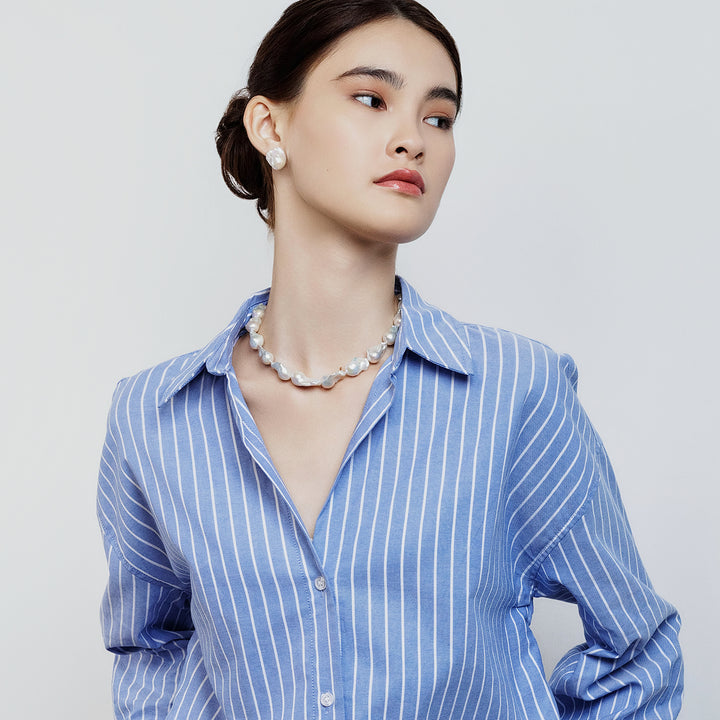 Baroque Pearl Necklace WN00505 | New Yorker - PEARLY LUSTRE