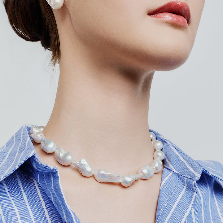 Baroque Pearl Necklace WN00505 | New Yorker - PEARLY LUSTRE