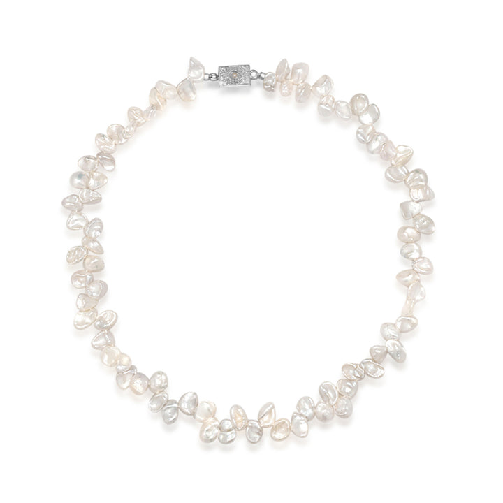 Elegant White Keshi Pearl Necklace WN00506 - PEARLY LUSTRE