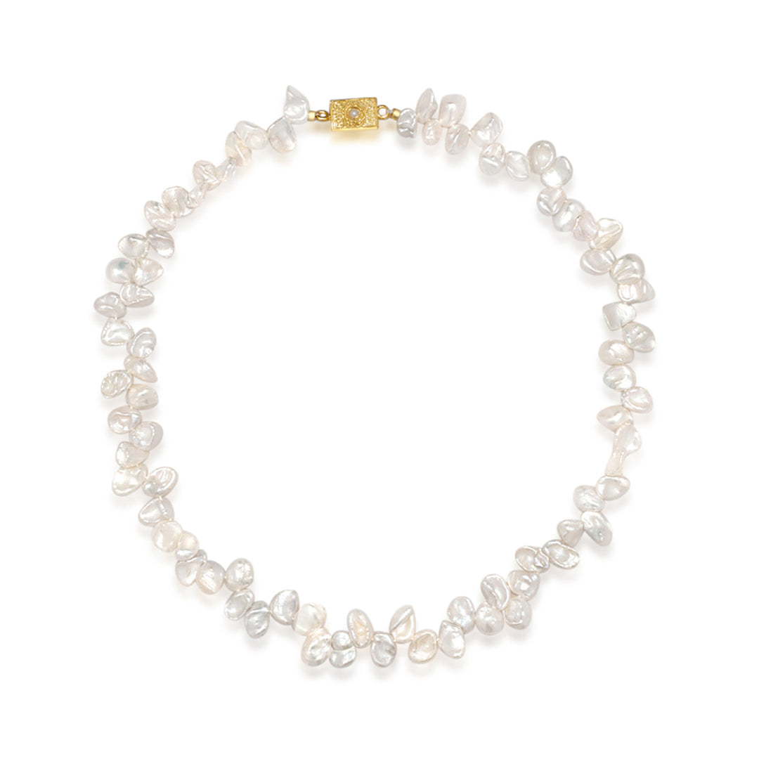 Elegant White Keshi Pearl Necklace WN00506 - PEARLY LUSTRE