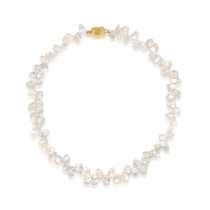 Elegant White Keshi Pearl Necklace WN00506 - PEARLY LUSTRE