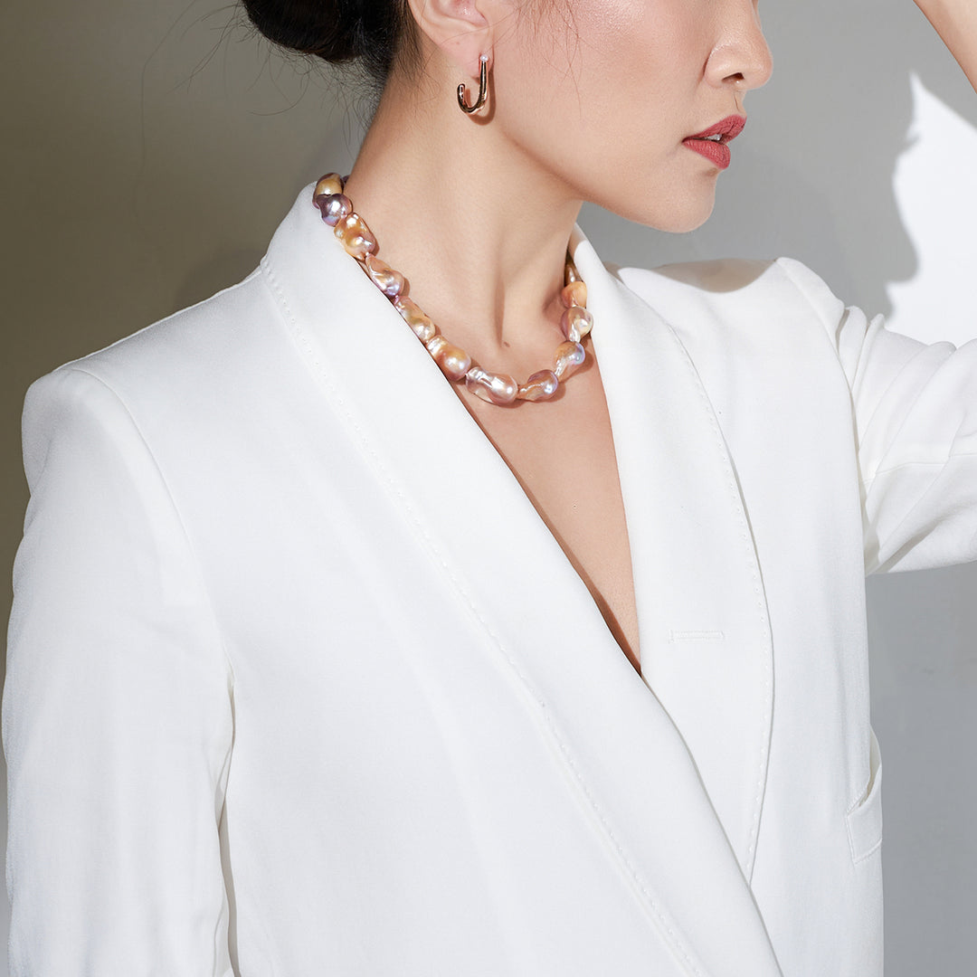 Baroque Pearl Necklace WN00507 | New Yorker - PEARLY LUSTRE