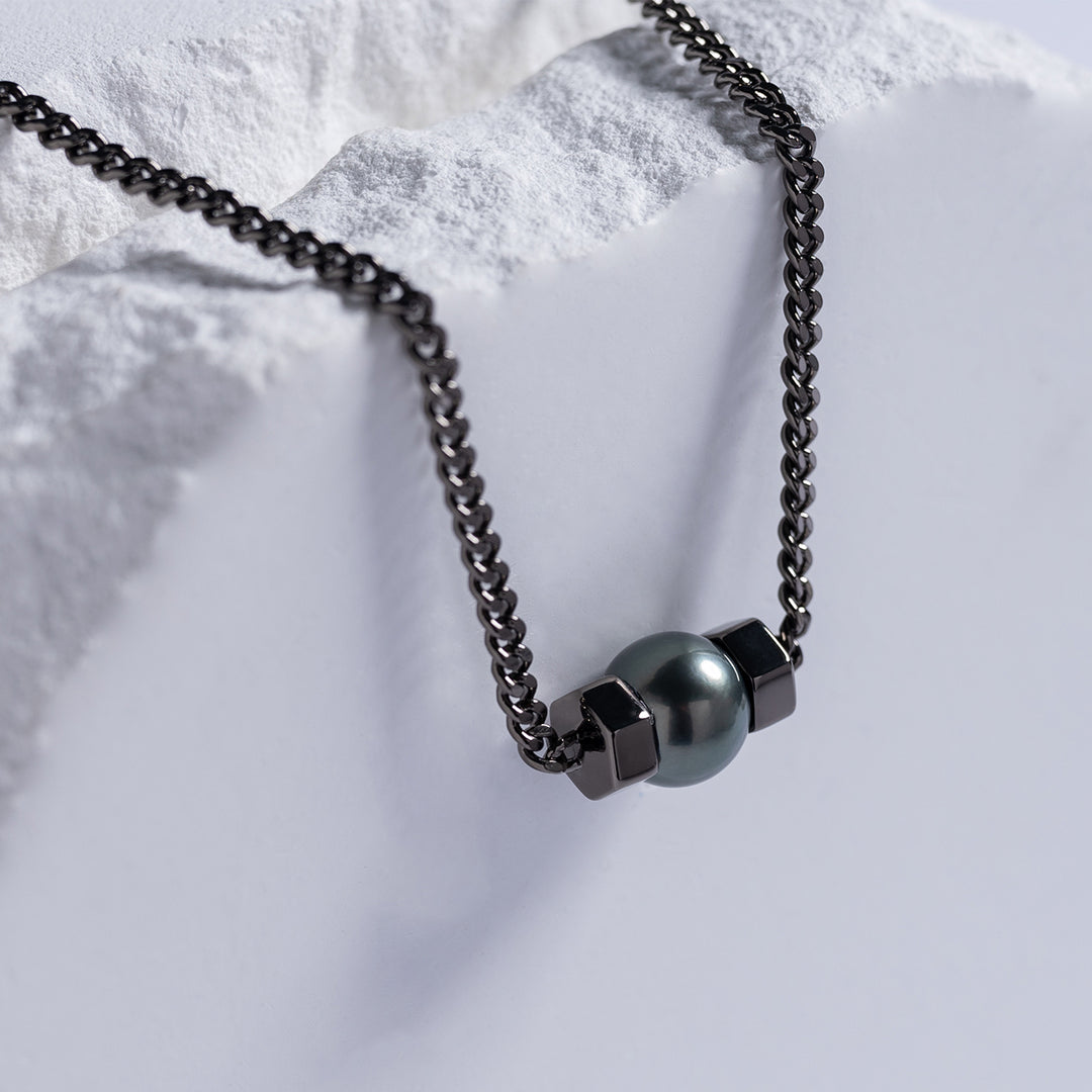 Tahitian Pearl Necklace WN00529 | HEXAGON - PEARLY LUSTRE