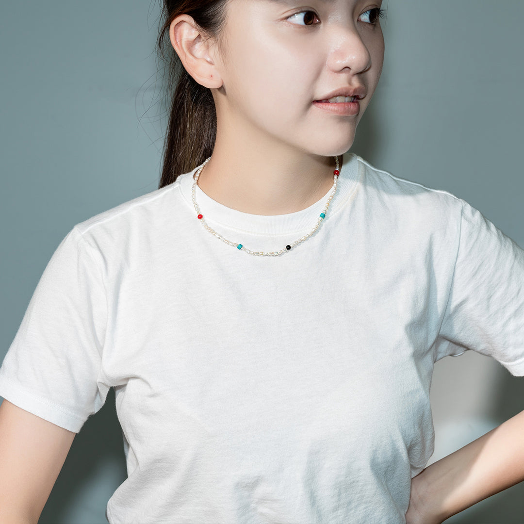 Keshi Freshwater Pearl Necklace WN00535 | Happy Summer - PEARLY LUSTRE