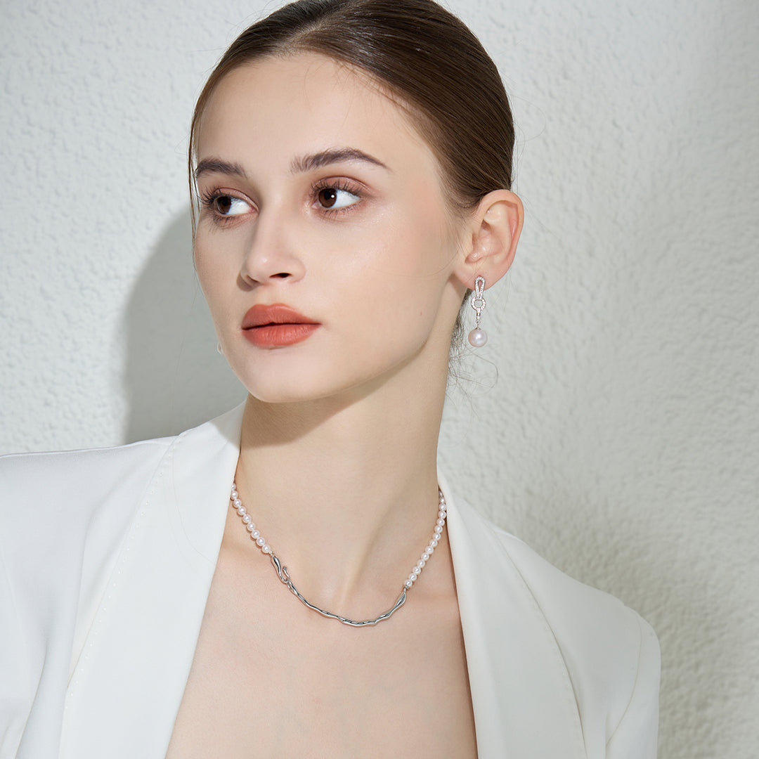 Freshwater Pearl Necklace WN00537 | FLUID - PEARLY LUSTRE