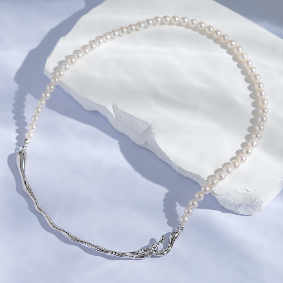 Freshwater Pearl Necklace WN00537 | FLUID - PEARLY LUSTRE