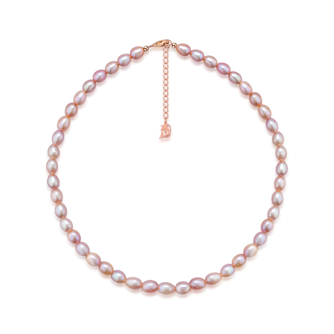 Elegant Purple Freshwater Rice Pearl Necklace WN00541 - PEARLY LUSTRE