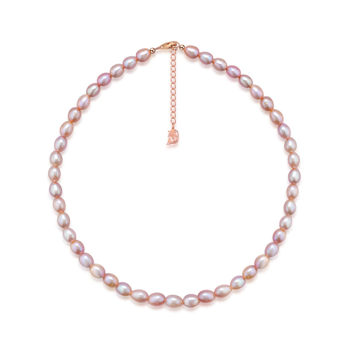 Elegant Purple Freshwater Rice Pearl Necklace WN00541 - PEARLY LUSTRE