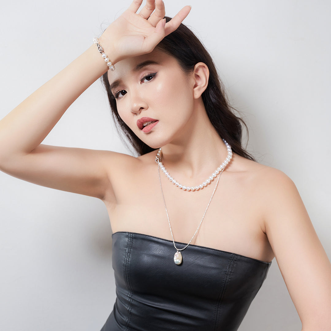 Grand Prix Season Singapore Formula One Freshwater Pearl Necklace WN00434 | New Yorker - PEARLY LUSTRE