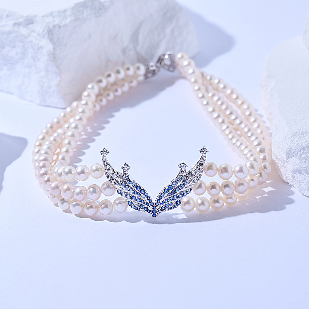 Top Lustre Freshwater Pearl Necklace WN00586 | CELESTE - PEARLY LUSTRE