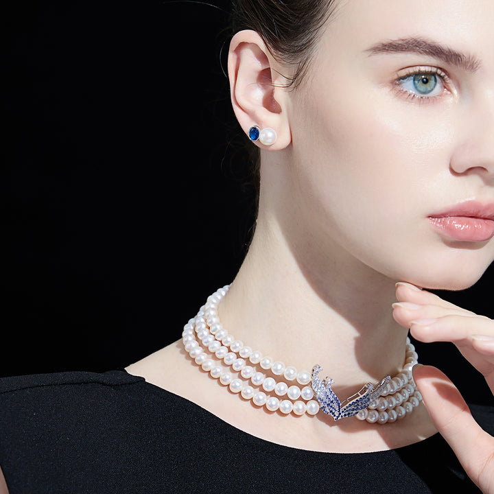 Top Grade Freshwater Pearl Earrings WE00682 | OCEAN - PEARLY LUSTRE