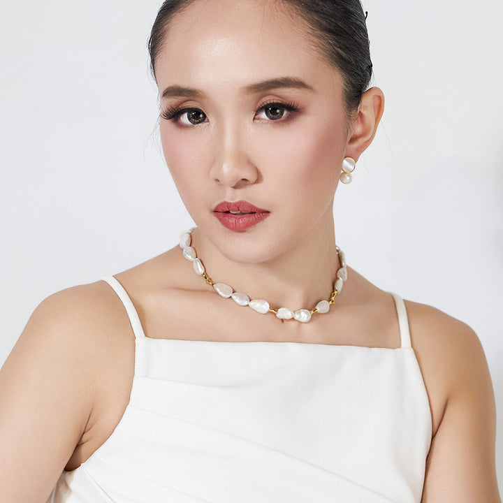 Top Lustre Freshwater Baroque Pearl Necklace WN00588 - PEARLY LUSTRE