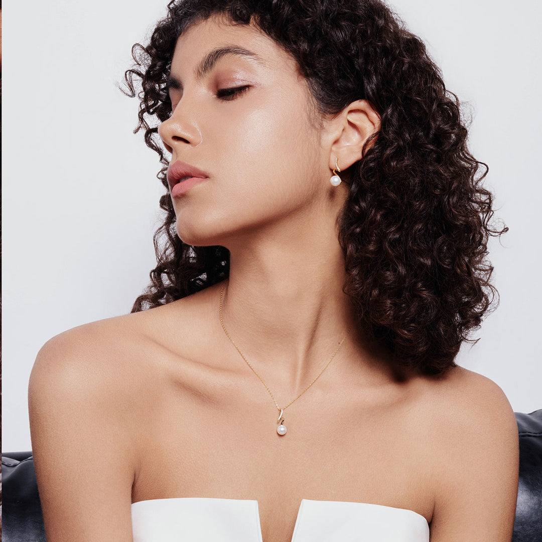 Top Grade Freshwater Pearl Earrings WE00690 | S Collection - PEARLY LUSTRE