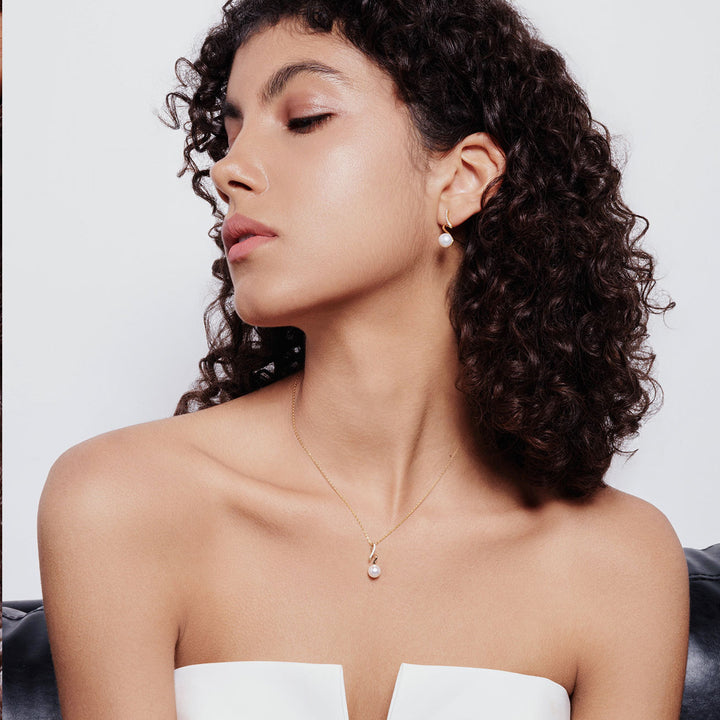 Top Grade Freshwater Pearl Earrings WE00690 | S Collection - PEARLY LUSTRE