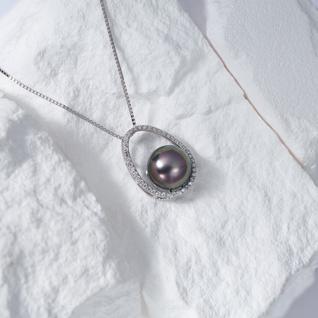 Elegant Tahitian Pearl Necklace WN00618 - PEARLY LUSTRE