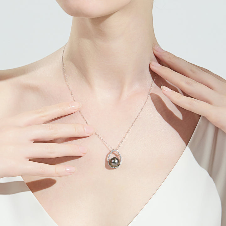 Elegant Tahitian Pearl Necklace WN00618 - PEARLY LUSTRE