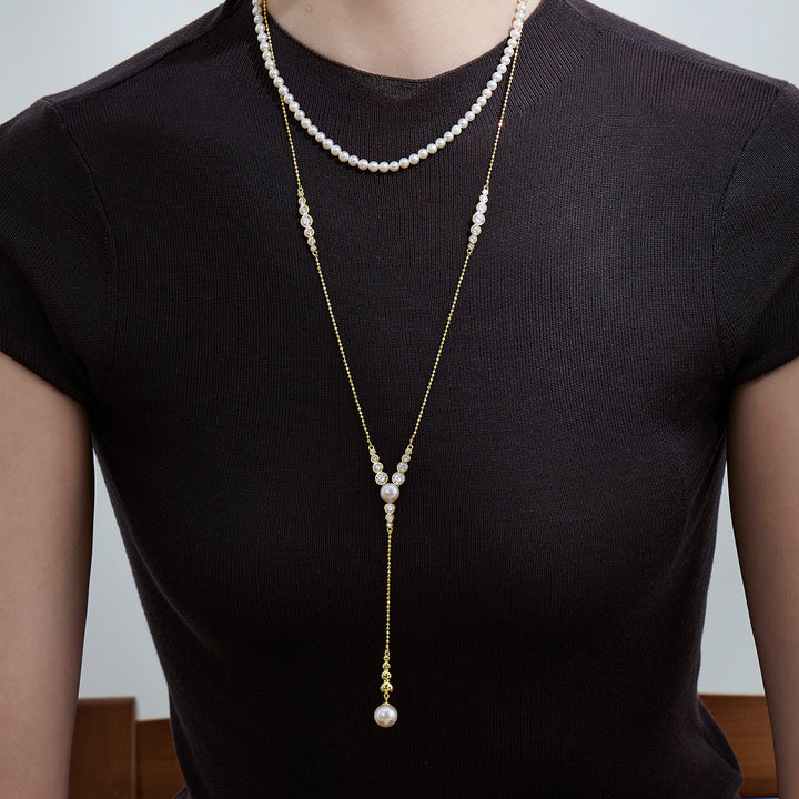 Top Grade Edison Pearl Necklace WN00646| BUBBLE - PEARLY LUSTRE