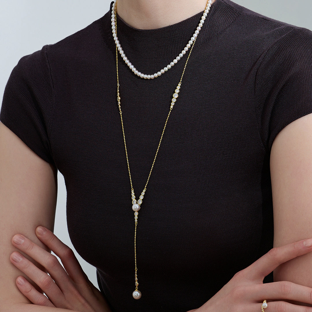Top Grade Edison Pearl Necklace WN00646| BUBBLE - PEARLY LUSTRE