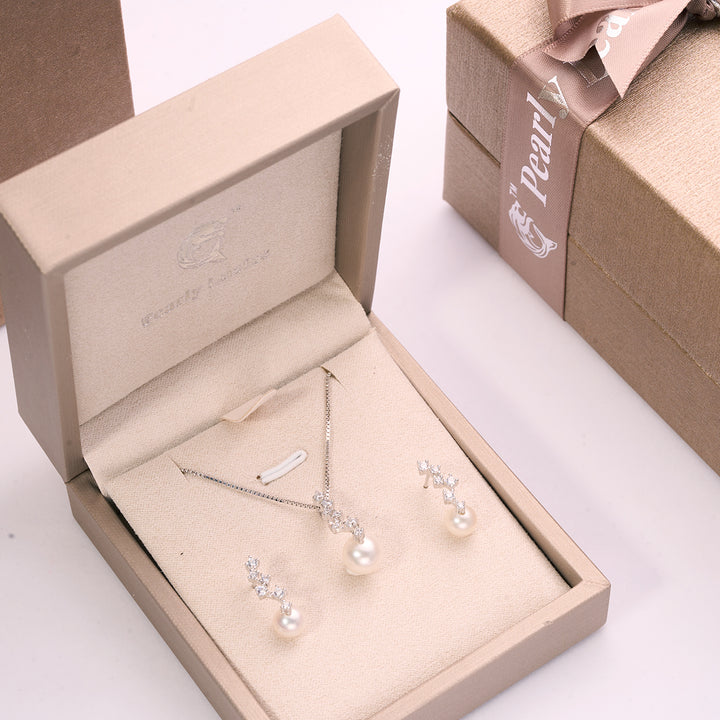New Yorker Freshwater Pearl Set WS00118 | STARRY - PEARLY LUSTRE