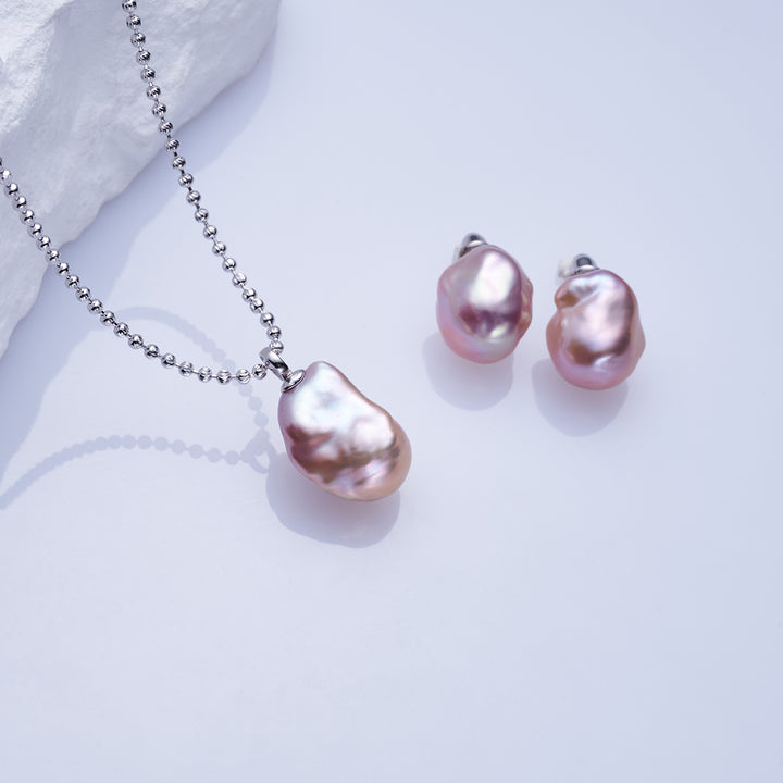 Elegant Baroque Pearl Earrings WE00819 - PEARLY LUSTRE