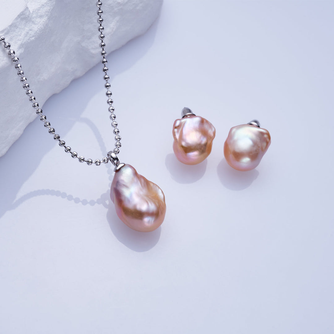 Elegant Baroque Pearl Earrings WE00834 - PEARLY LUSTRE